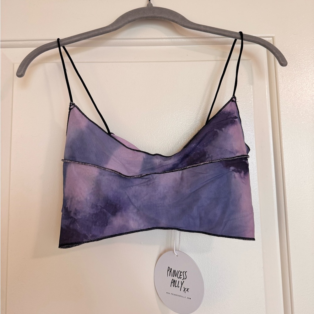 Princess Polly Lavender & Purple Tie-Dye Cami Crop Top